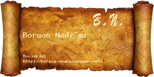 Borsos Noémi névjegykártya