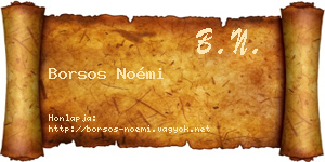 Borsos Noémi névjegykártya